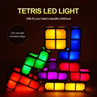 night lamp tetris block diy constructible decorate led light creative colorful stackable puzzle night light child baby toys
