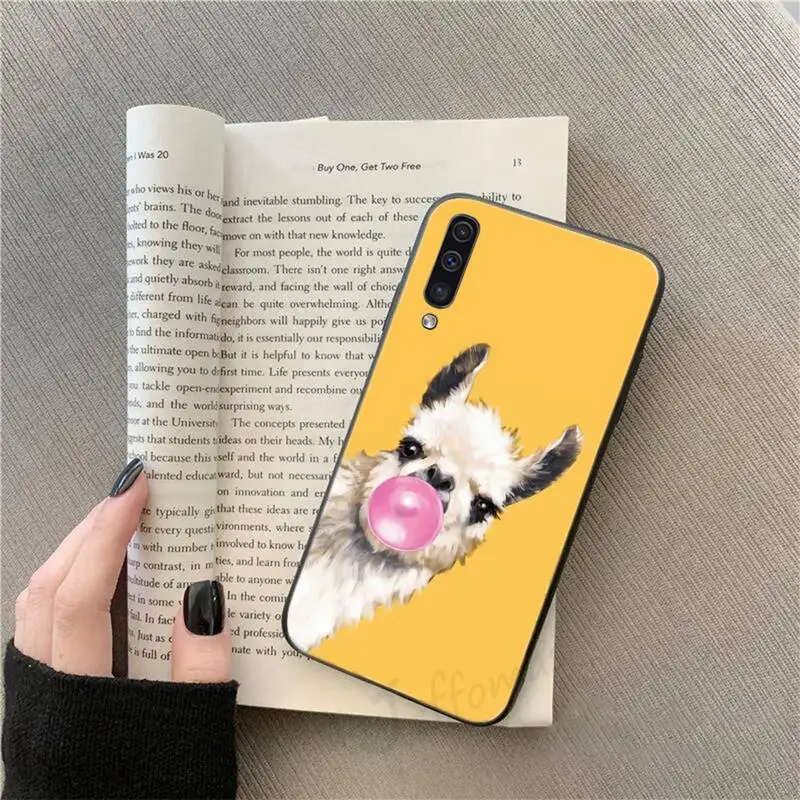 

cute lamas Alpaca animals pink Phone Case For Samsung galaxy S 9 10 20 A 10 21 30 31 40 50 51 71 s note 20 j 4 2018 plus