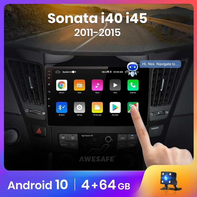 Автомагнитола AWESAFE PX9 мультимедийный видеоплеер на Android 10 для Hyundai Sonata 2011 2012 2013 2014