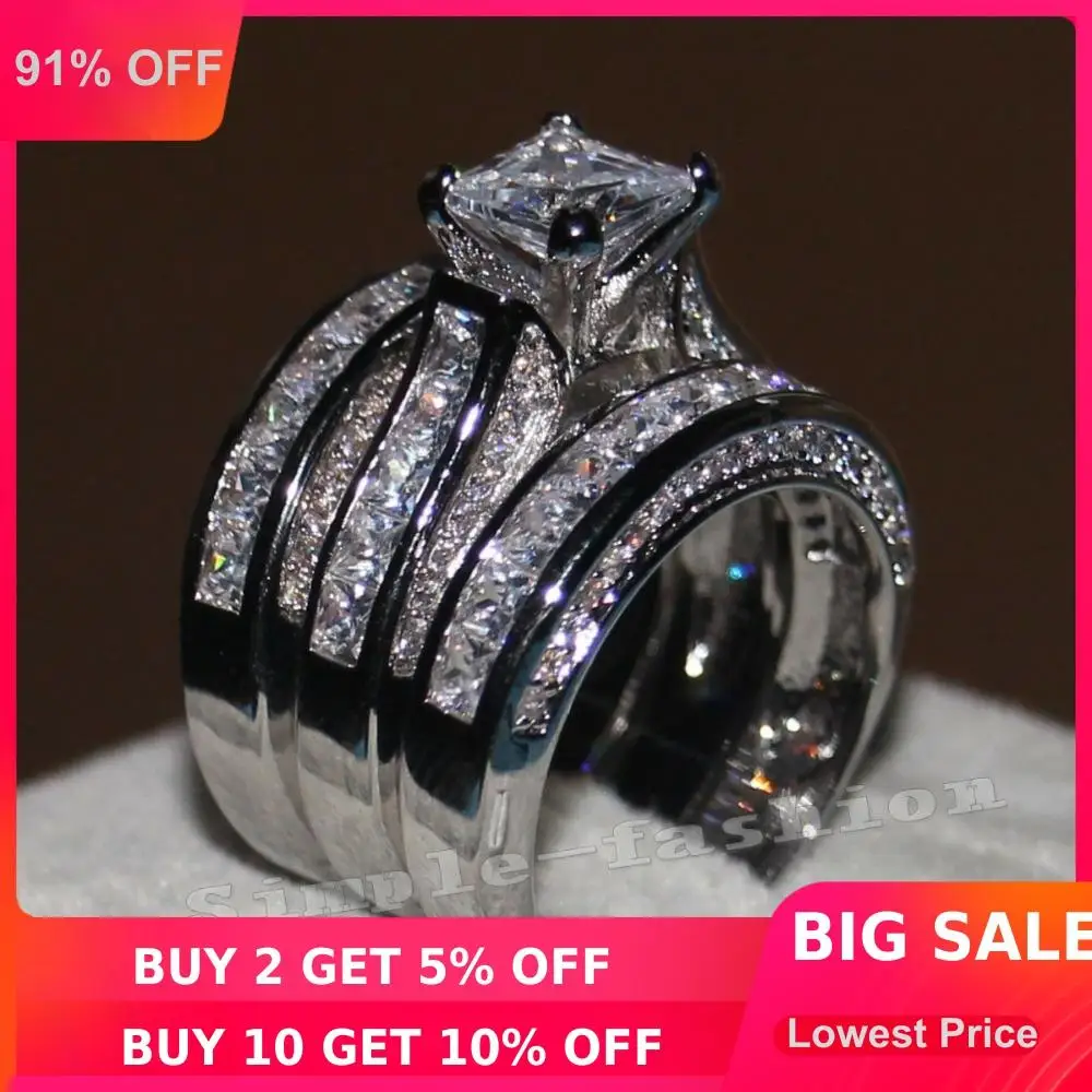 Роскошное женское модное кольцо с фианитом 20 карат 5 А|fashion ring set|ring setwedding band |