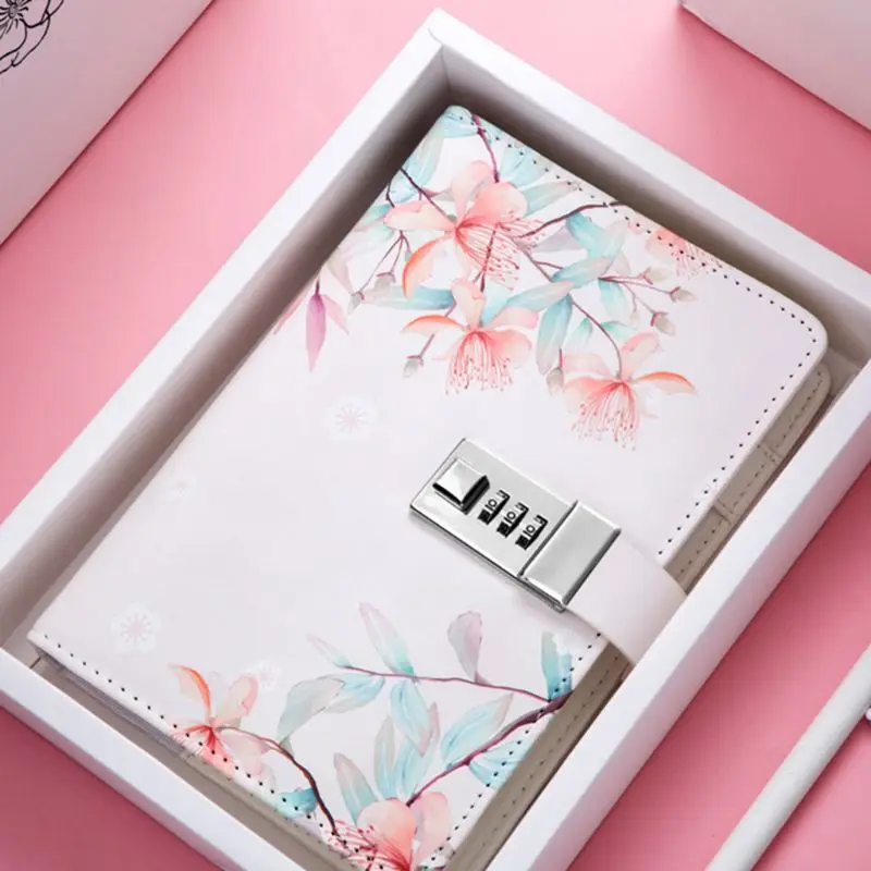 

Creative Password Notebook with Combination Lock Personal Secret Diary Notepad