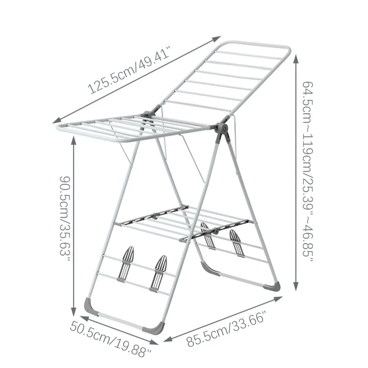 

Folding Adjustable Clothes Drying Racks Clothing Garment Quilt Laundry Rack Clothes Airer Telescopic Standing Drying Hanger