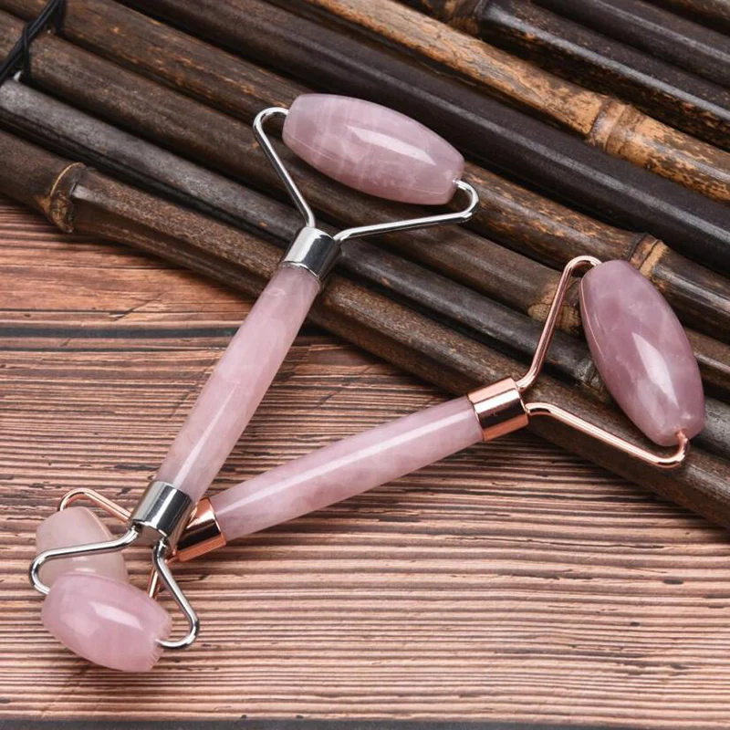 

1PCS Rose Quartz Jade Roller Face Slimming Massager Face Lifting Natural Jade Stone Facial Massage Roller Skin Care Beauty