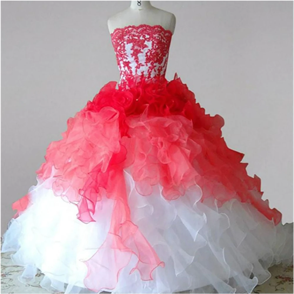 

Organza New Flower Girls Dresses Kids Formal Wear Birthday Christmas Girls Pageant Baby Children Party Dress Custom Applique