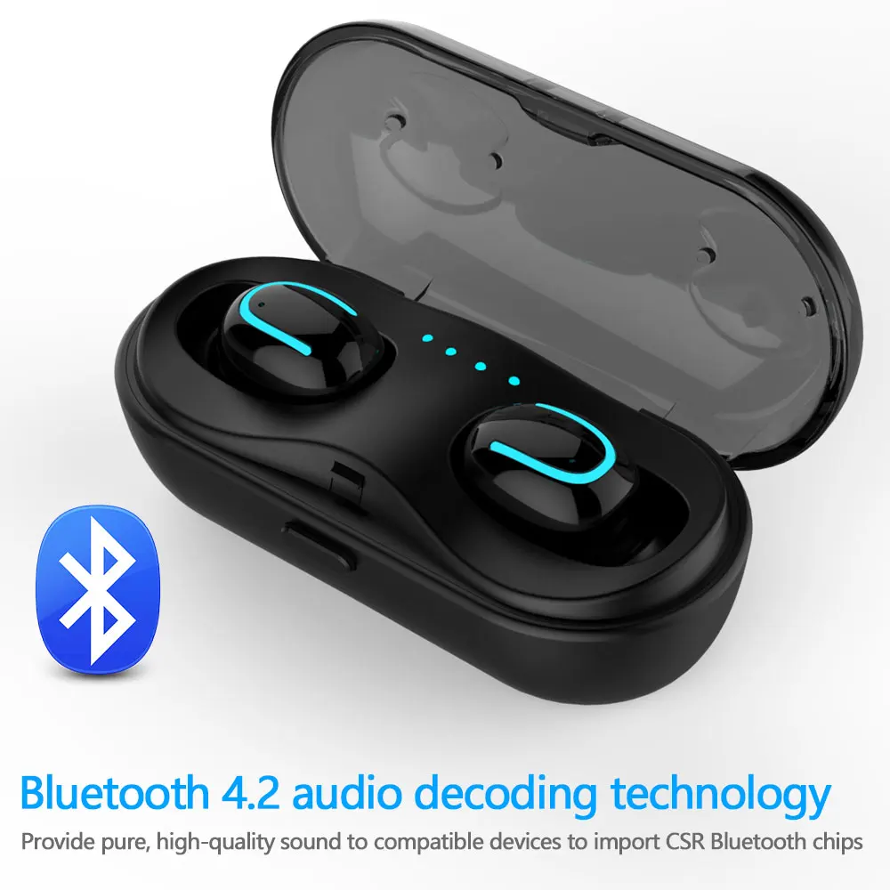 Bluetooth наушники беспроводные V4.2 HD стерео звук 15H время воспроизведения TWS в ухо