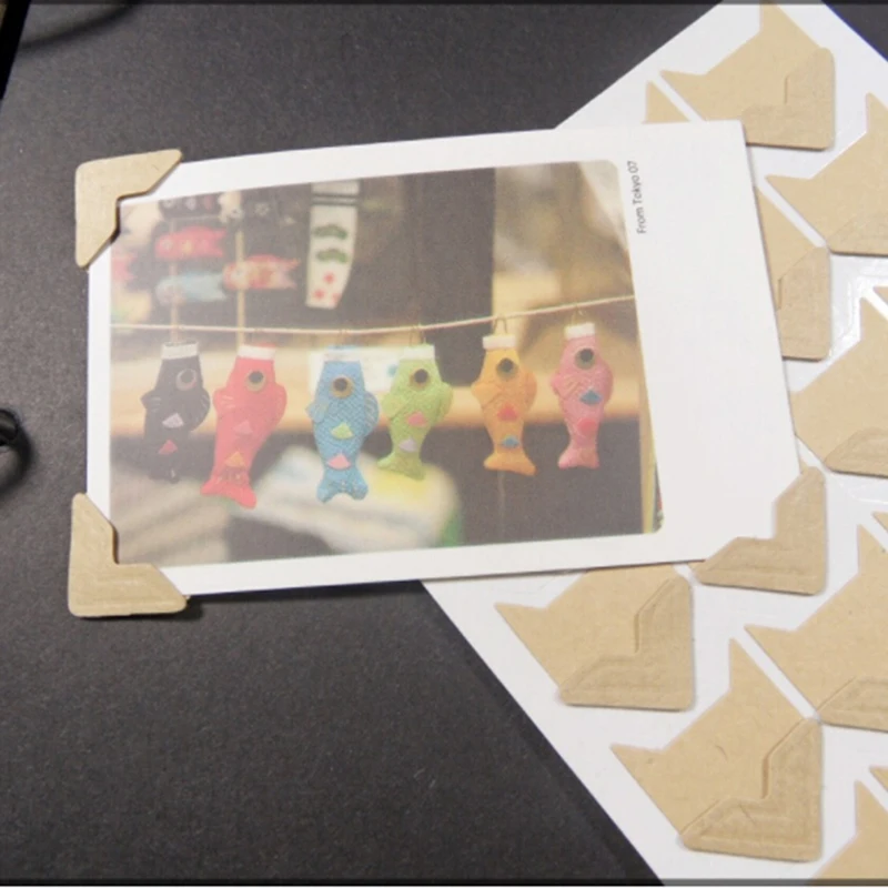 24 шт DIY старинные угловые крафт бумага наклейки для фотоальбомов рамка украшения