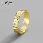 Кольца серебряные с матовой поверхностью для женщин, изящные кольца ручной работы с изменяемым размером, модные ювелирные изделия