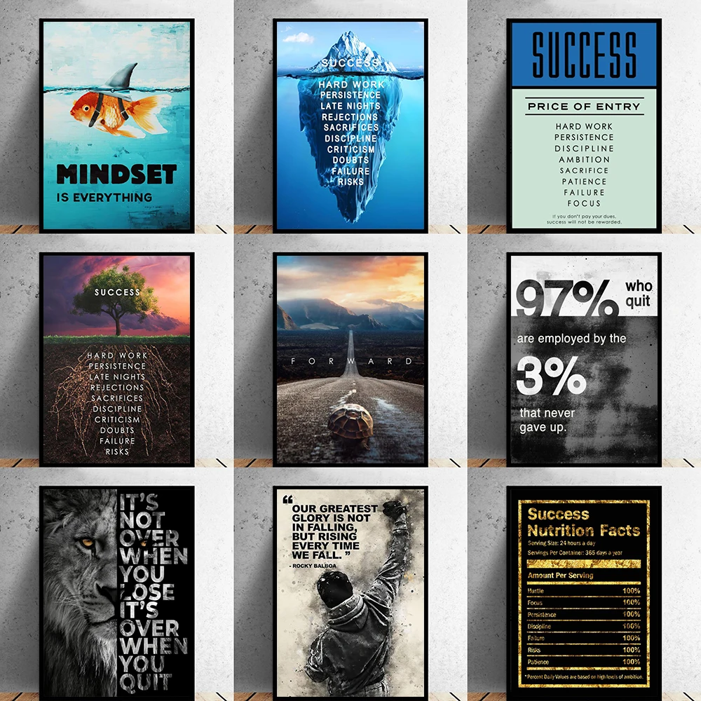 

Классические вдохновляющие цитаты, Айсберг успеха, картины на холсте, постеры и принты, настенные картины для декора гостиной