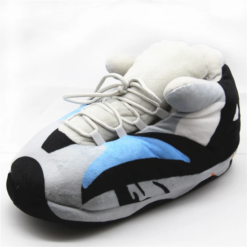 

2021 New Unisex Basketball Slippers Winter Women Cute Sneaker Home Comfortable Men House Warm Soft Indoor Floor Funny Slides