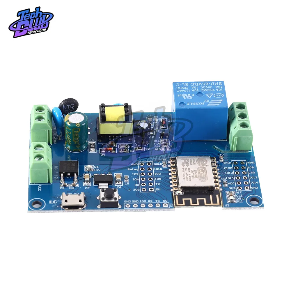 AC 220V DC 12V ESP8266 WIFI одиночный релейный модуль esp8266 ESP 12F AC/DC UART макетная плата с
