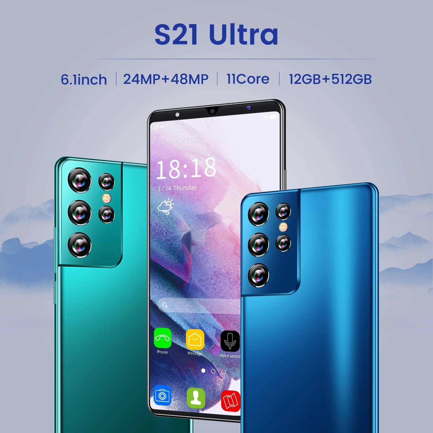 

Global version S21 Ultra mobile phones 16GB 512GB 6.1 inch smartphones Dual SIM telephone 5000mAh cellphones 16+32MP Phones