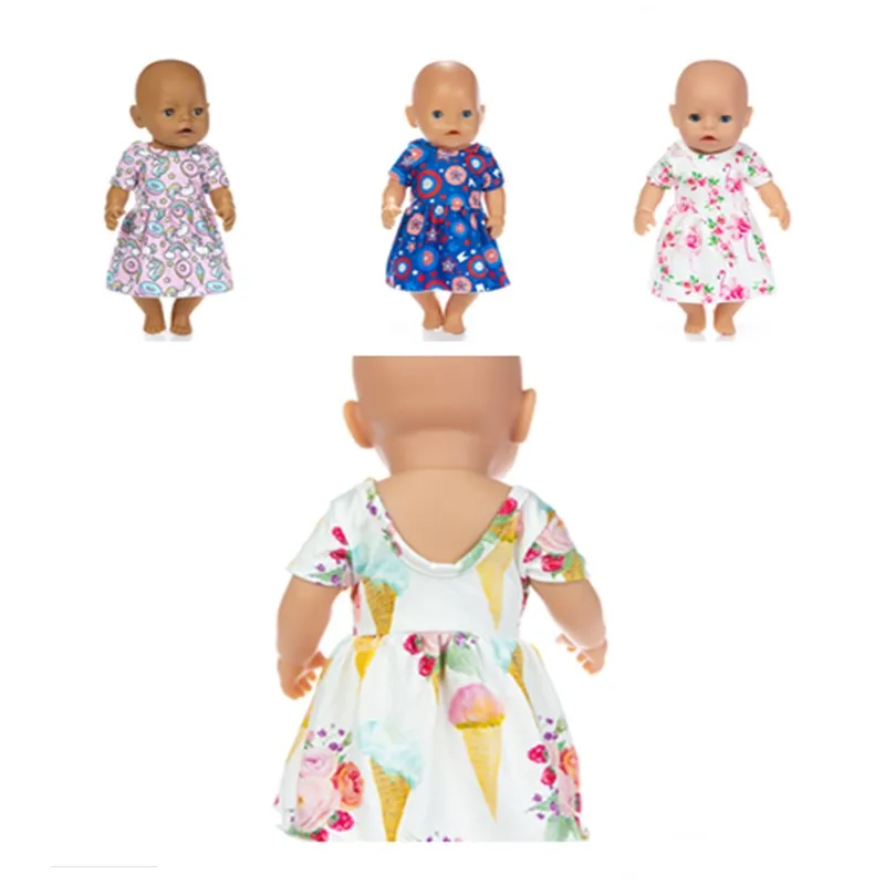 Doll Clothes Born New Baby Fit 18 inch 43cm Ice Cream Blue Unicorn Sweet Butterfly Dress accessories For Gift | Игрушки и хобби