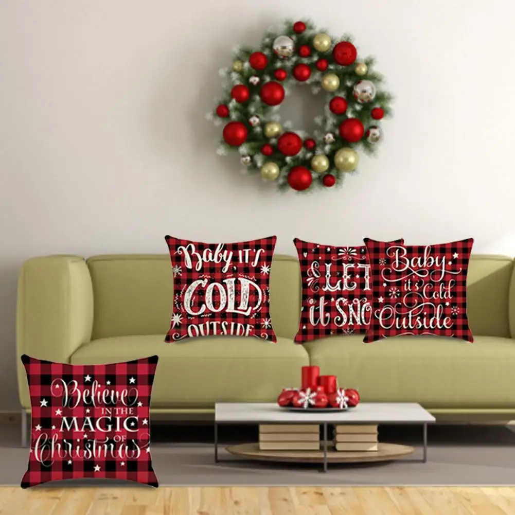 

Christmas Cushion Cover Decorative Sofa Pillow Cover Case Seat Car Home Decor Throw Pillowcase Christmas Decoration For Home