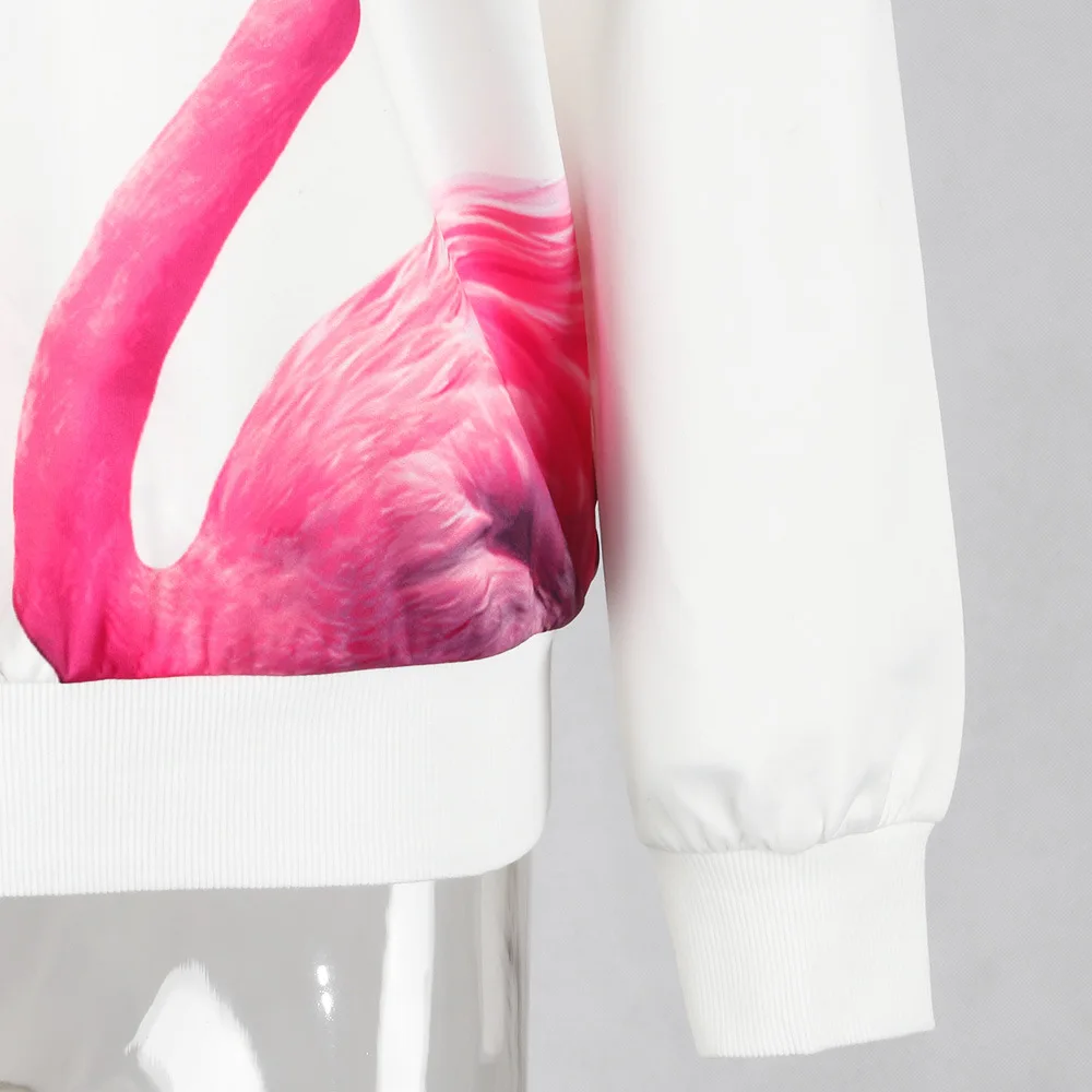 Модный стиль Фламинго цифровой печати Толстовка Повседневная с бейсбольной