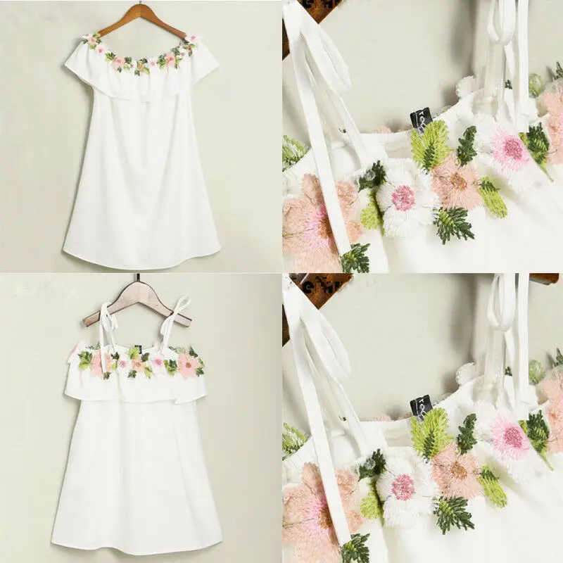 Платье Pudcoco с открытыми плечами для мамы и дочки сарафан семьи Цветочная