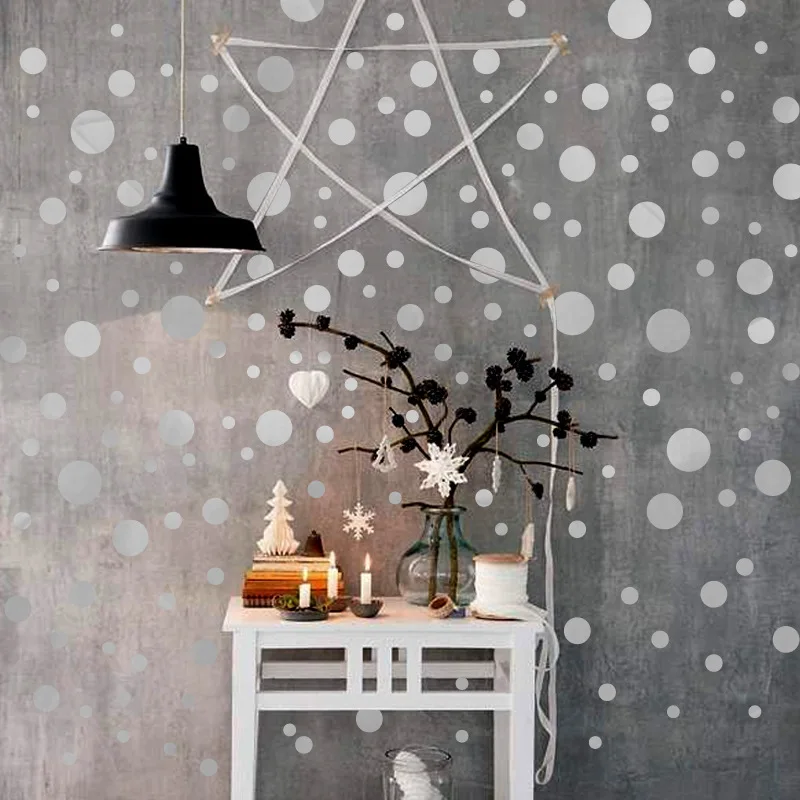 

Silver Circle Wall Stickers Children's Room Bedroom Wall Art Background Home Decor Removable PVC Wall Decal