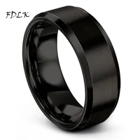fdlk 8mm classic mens 8mm stainless steel rings brushed surface wedding band unisex engagement jewelry size 6 13