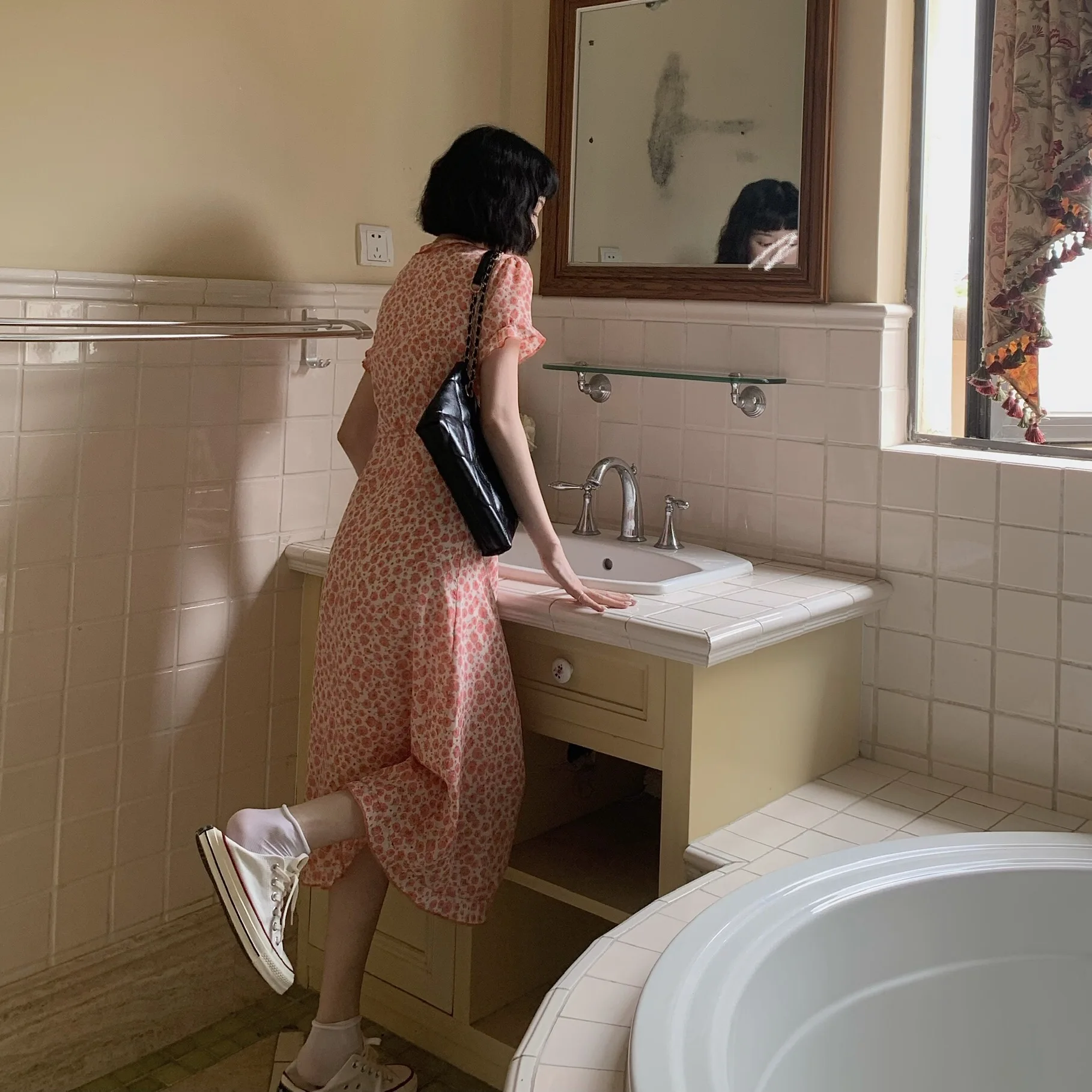 

women summer chiffon floral dress 13069#