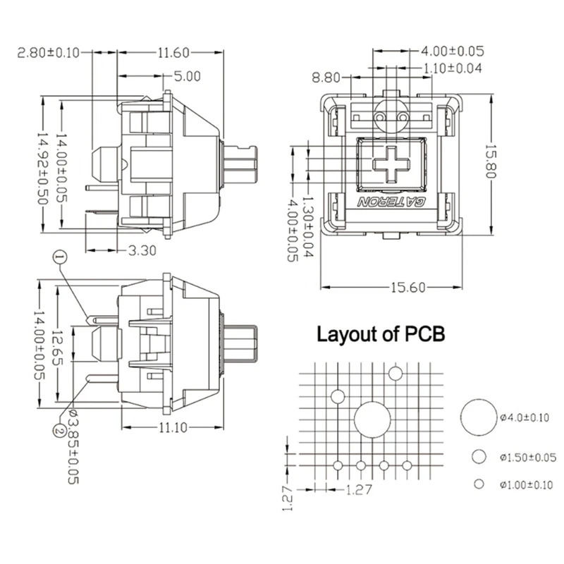 Gateron mx Переключатель 5 pin переключатели RGB SMD оси Совместимость для механической