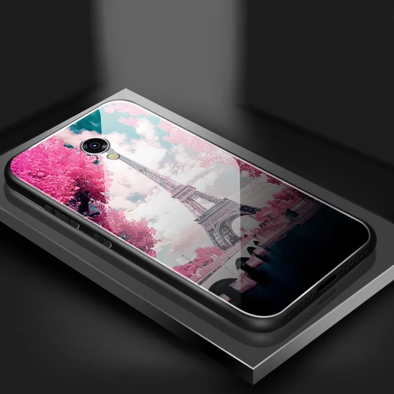 Для iPhone SE 5s 6 6S 7 8 Plus XR XS макс. закаленное стекло чехол антидетонационный задняя чехол для Meizu M5 M8 M6 M9 Note 16th Plus