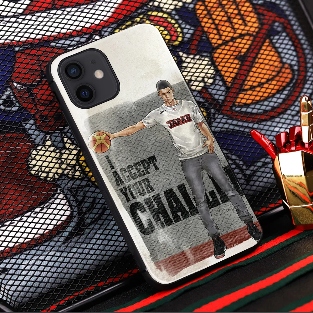 Slam dunk принять challange закаленное стекло чехол для телефона iPhone 12 13 mini 11 12 13 14 PRO MAX SE 2020 6 6s 7 8 14 Plus X XR XS
