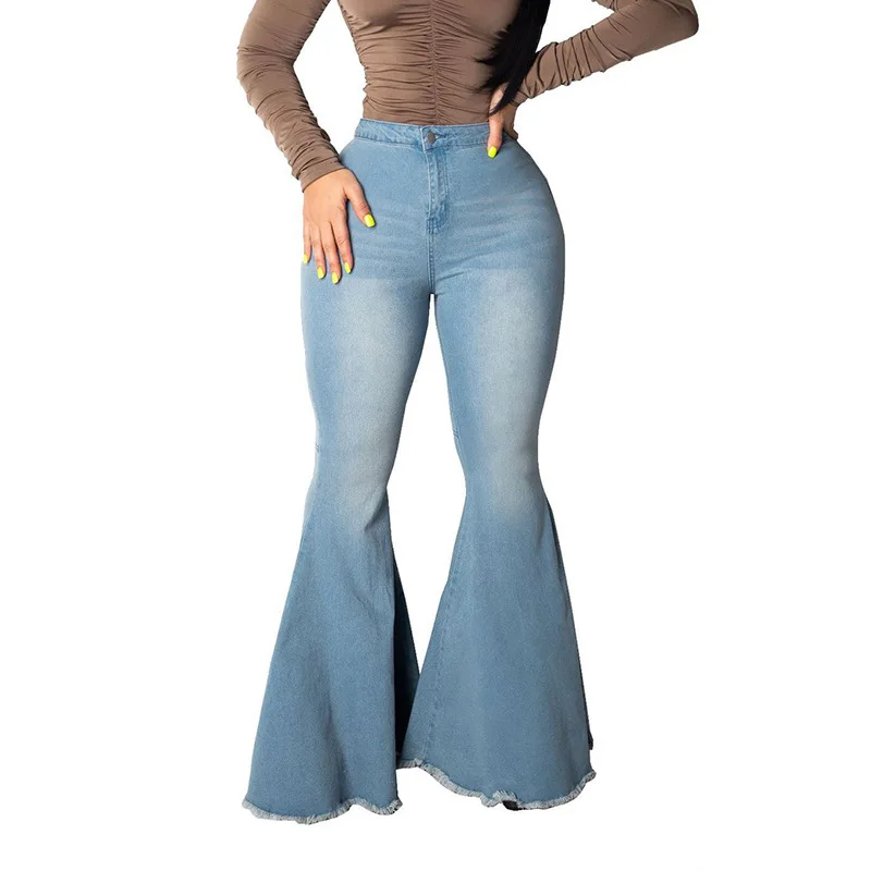 

Autumn Women Bell Bottom Jeans Fashion Skinny Tassel Flared Trousers for Women Sexy Push Up High Wast Jeans Pantalones Vaqueros