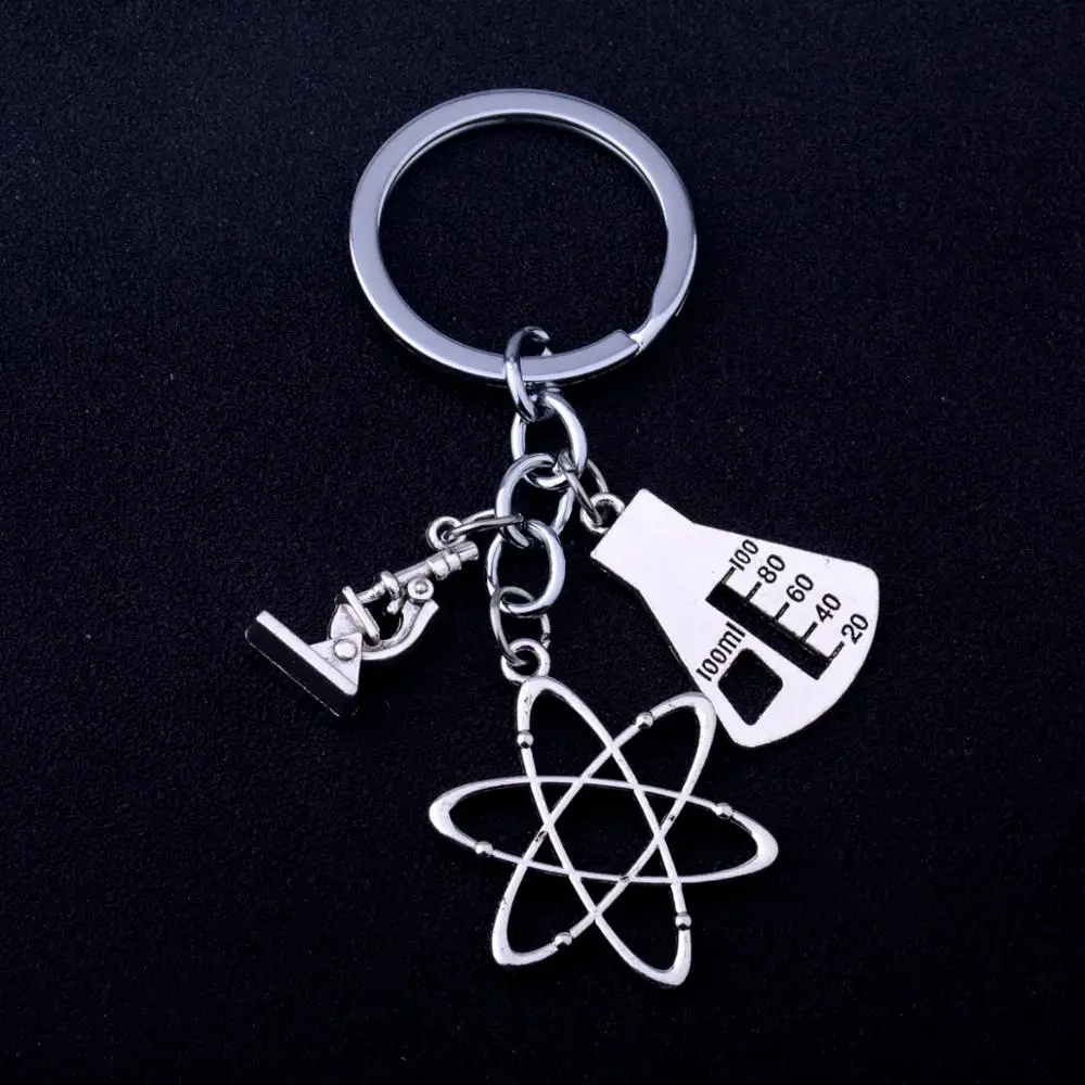 Брелок для ключей 12 шт. с изображением яблока микроскопа биологии химии мужчин и