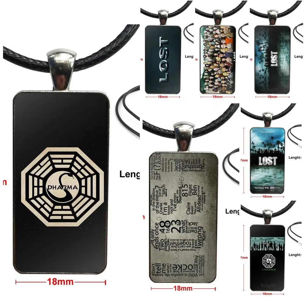 Американский сериал Lost Tv стеклянный кабошон чокер кулон прямоугольное ожерелье