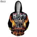 Худи HX на молнии для мужчин и женщин, уличная одежда с 3D-принтом рок Kiss Band, популярный пуловер унисекс в стиле хип-хоп, Харадзюку на молнии, топы