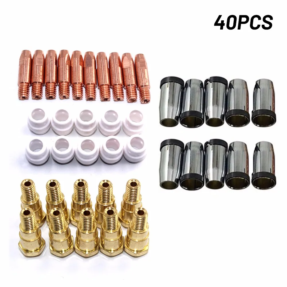 

24KD Binzel 24KD MIG Torch 40pcs Consumables Tip Electrode Shield Cups