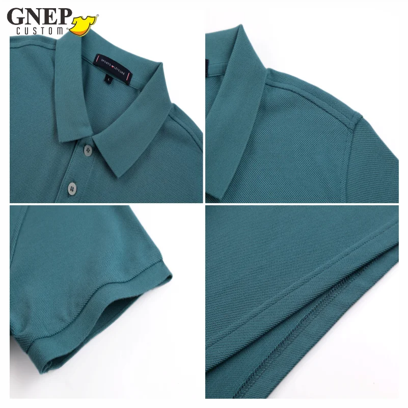 Мужская и Женская Повседневная рубашка-поло GNEP из 100% хлопка сделанная на заказ
