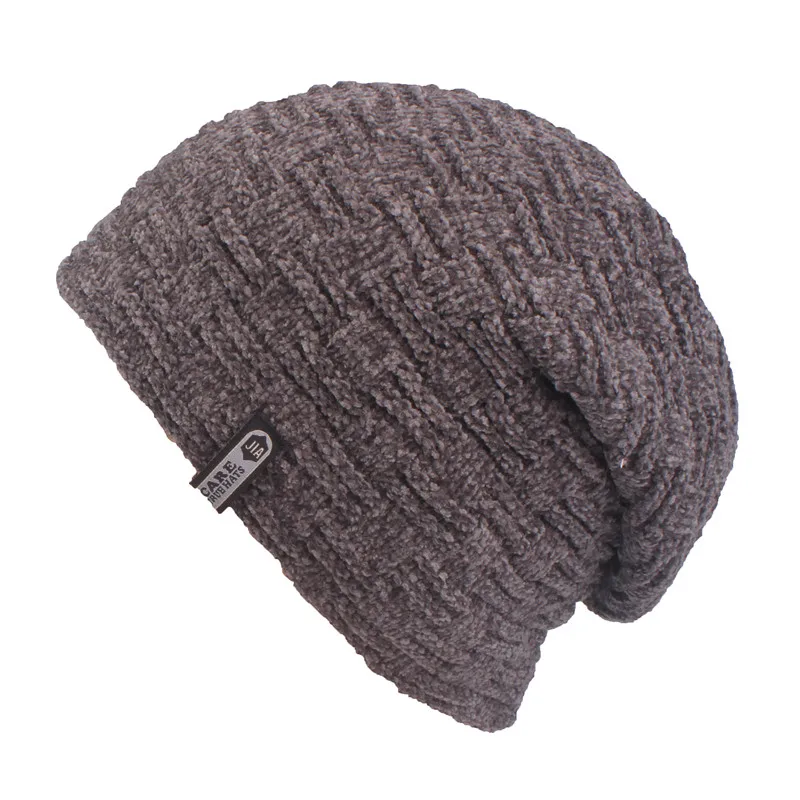 hat gray Xthree синель зимняя шапка для мужчин шапочки Skullies шляпа вязаная шапка шарф с подкладкой мужские шапочки зимние шапочки - Цвет: hat gray
