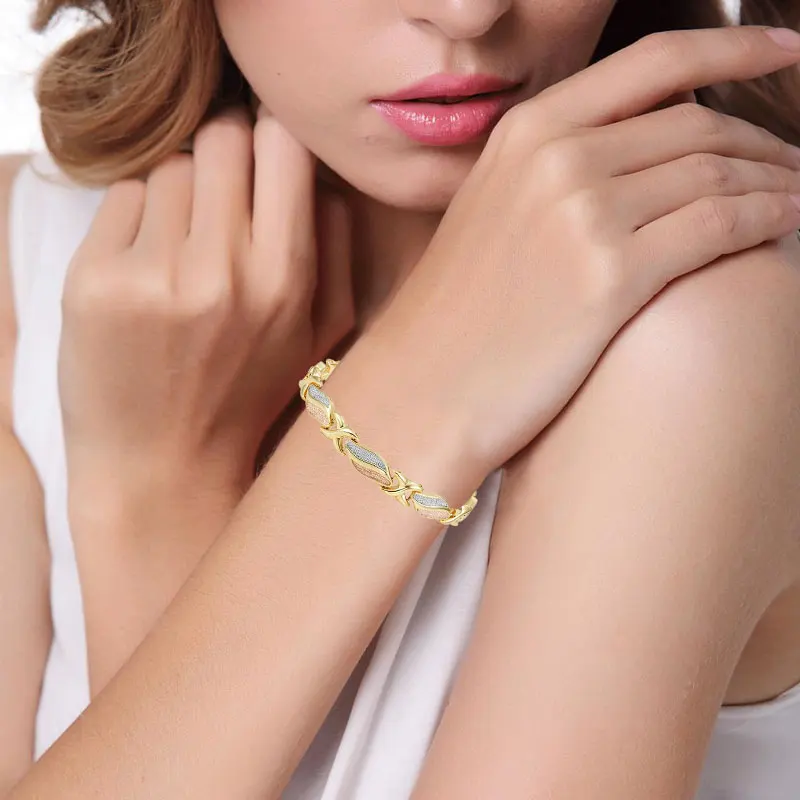 Эскалус Модные женские милые магнитные браслеты для женщин 3 тона цвет Золото Био