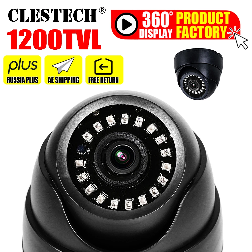 

2021New Nano Laser LED 1200TVL HD cctv Camera Dome indoor Security IRcut Infrared Night Vision 30m security Home Video vidicon