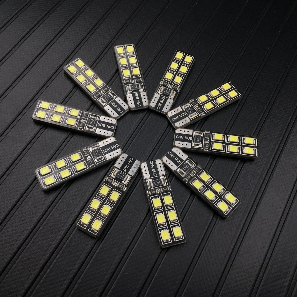 10 шт. белые светодиодсветодиодный Лампы Canbus T10 5050 12SMD|Сигнальная лампа| |