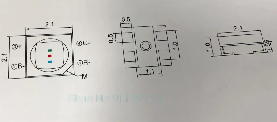 100 шт./лот FM-B2020RGBA-HG National Star 2121RGB total Yang 2121 7-цветный дисплей полноцветные