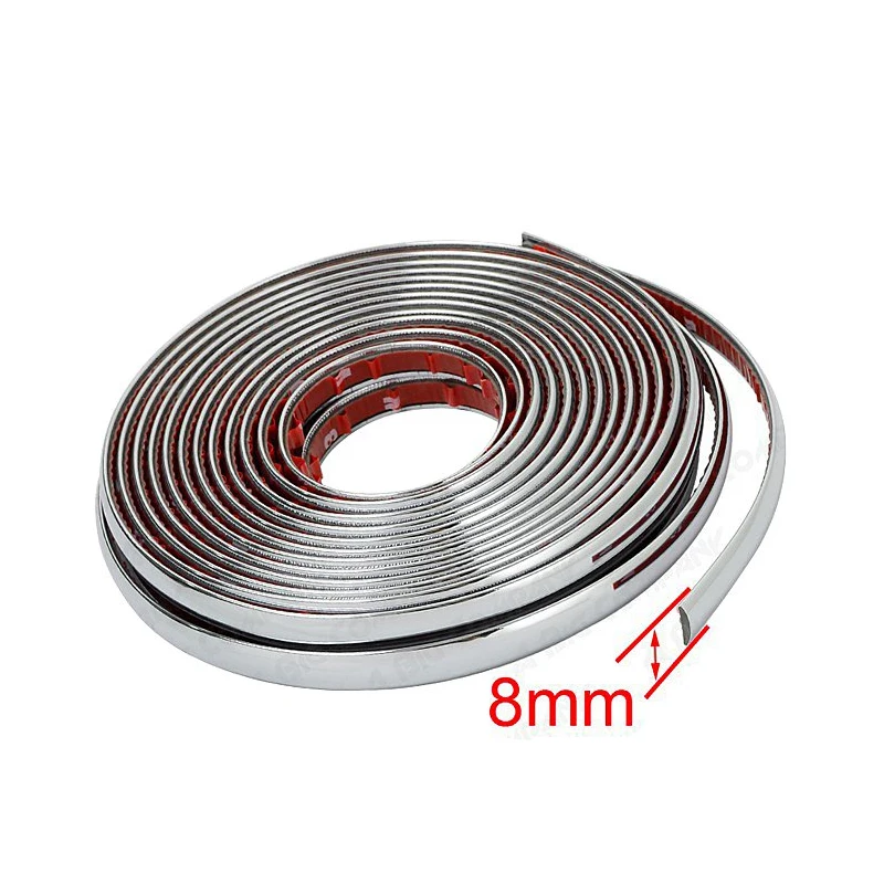 Бесплатная доставка 8 мм 5 м хромированный автомобильный молдинг отделка полоса