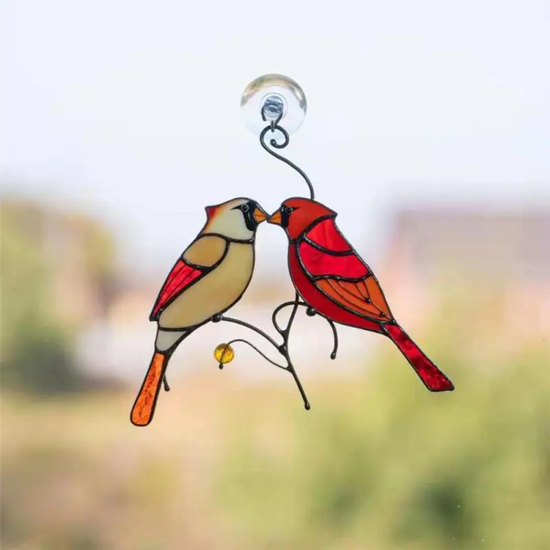 

1Pc Iron Art Cardinal Birds Hang Ornament Wall Decor Art Hanging Ornaments Garden Fence Home Hanging Decorations