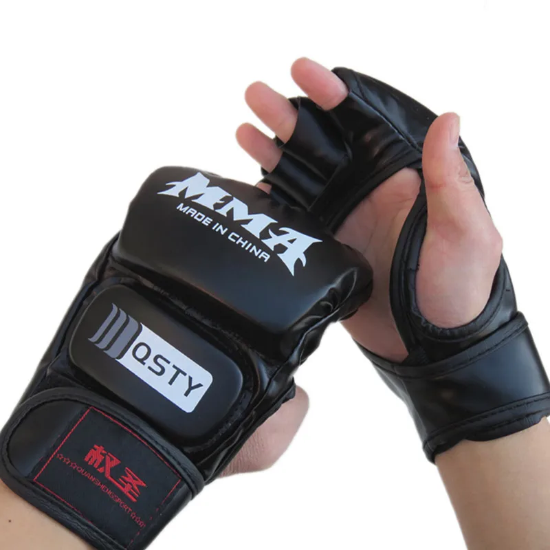 

PU Adult Free Fighting Sanda Glove MMA Half Finger Boxing Gloves Unisex Sandbag Muay Thai Boxeo Boxer Gloves for Boxing Training