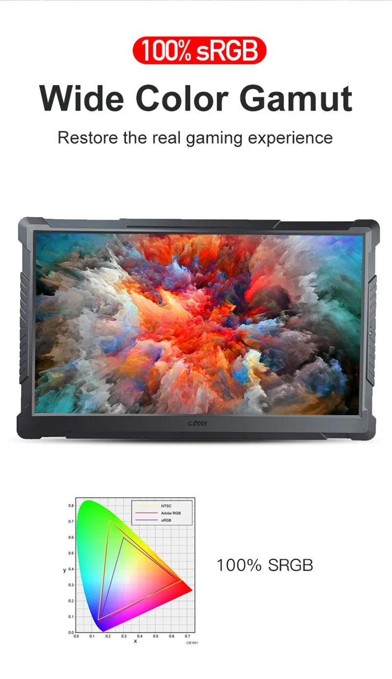 G-STORY 17," HDR глаз-Уход Портативный Comput PC монитор Hdmi для ноутбука, Xbox, переключатель и Ps4 FreeSync Портативный ЖК-игровой монитор