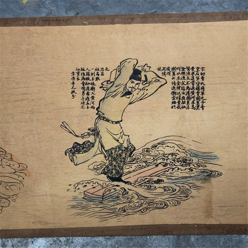 Китайская старая фотобумага рисунок длинная картина с прокруткой длинный Baxiantu |