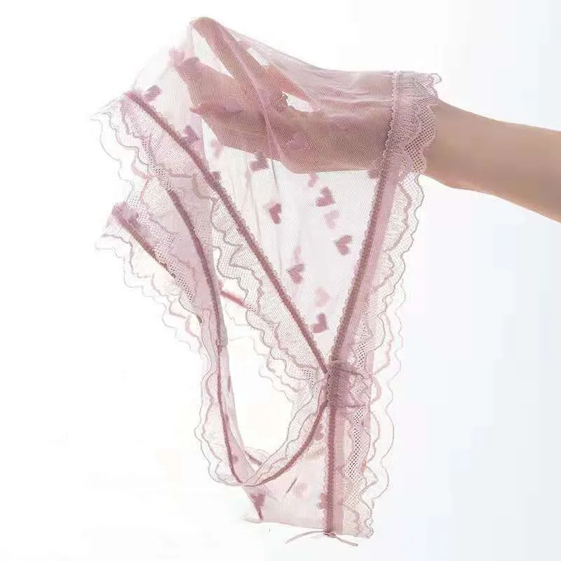 

Sexy Women's Underwear Lace Transparent Panties Mesh Breathable Underpants Mid Rise Briefs Fashion Seamless Lingerie M-XL New