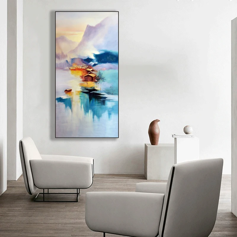 

Landscape Canvas Painting Room Decoration Abstract Colorful Misty Morning Posters and Prints Watercolor Art Pictures Home Decor