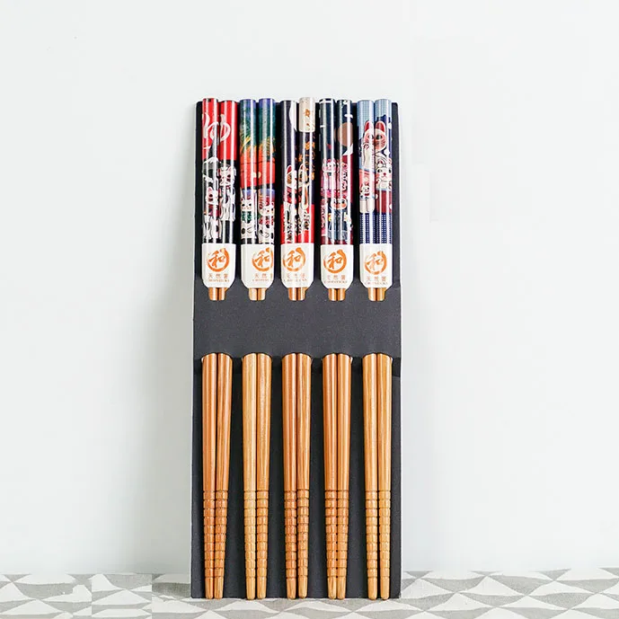 Палочки для еды 1 пара многоразовые бамбуковые палочки ручной работы из