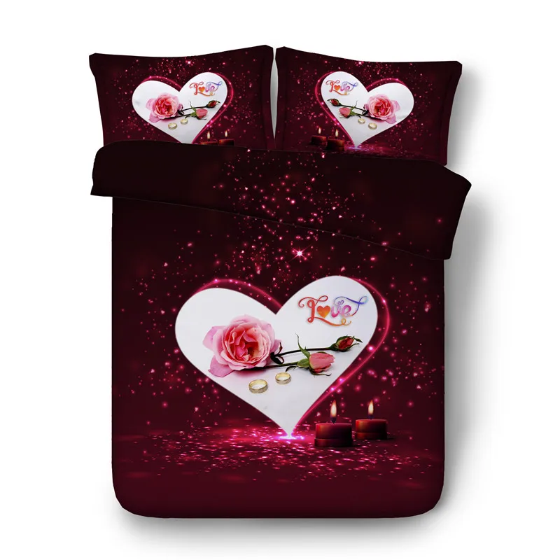 

Hot Sale Fashion Design 3d Bed Sheet Three Set Animal Series fox and flowers Digital Printing queen full king size Bedding Set