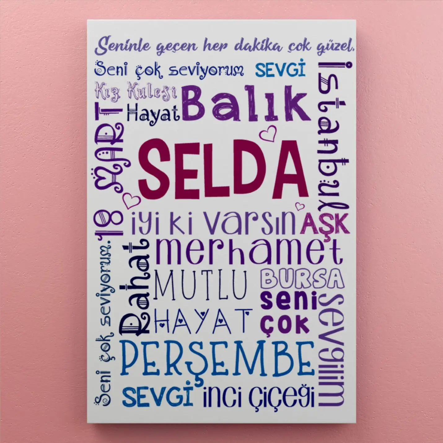

Personalized Name Written Wordart Canvas-W5