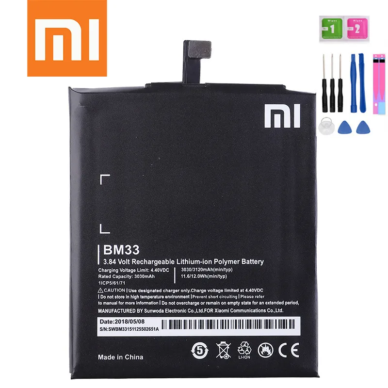 Оригинальный аккумулятор Xiaomi BM33 100% для XIaomi Mi 4i сотового телефона Mi4i + Инструменты