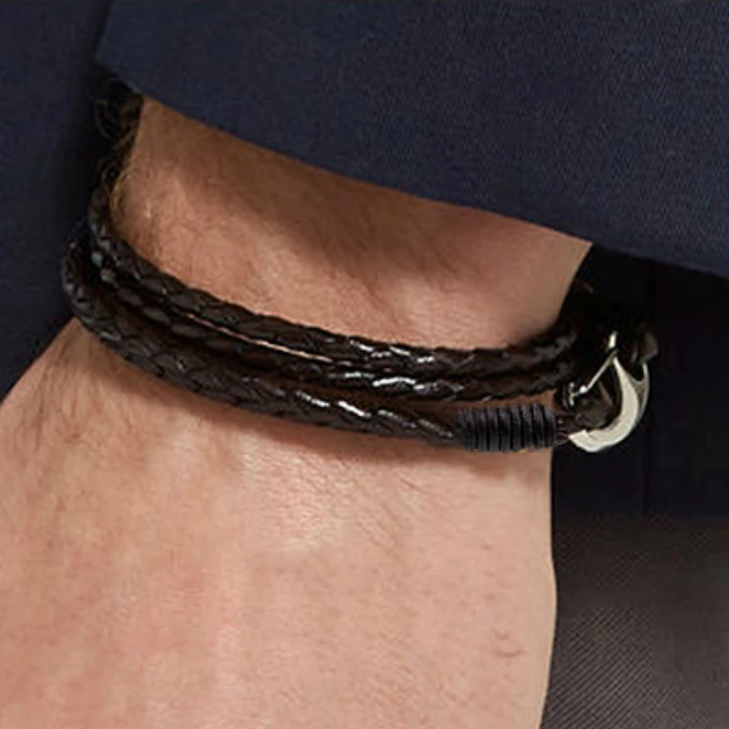 Мужской винтажный брендовый кожаный браслет ciboепиль мужской в стиле панк модные