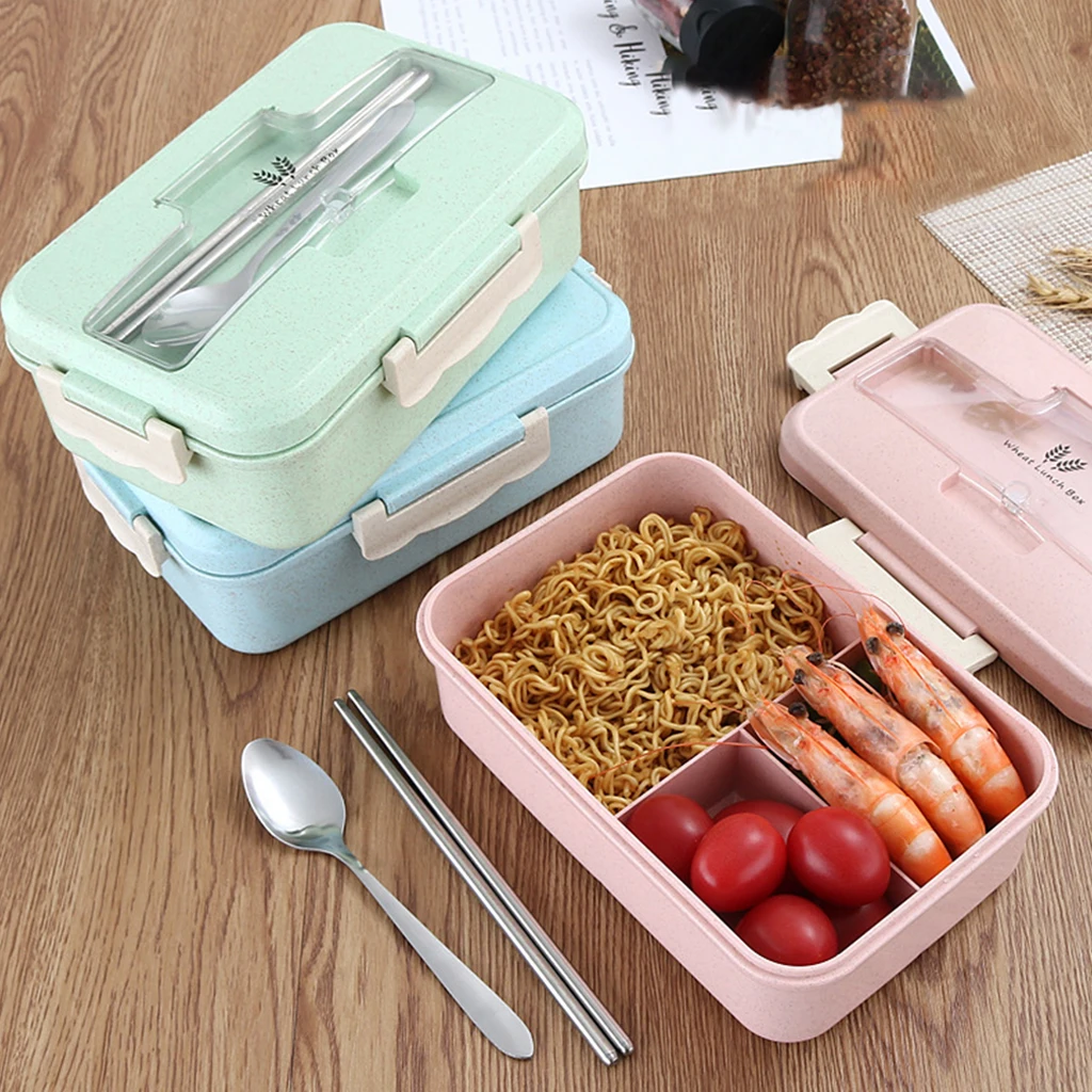 Контейнер для ланча с ложкой и палочками еды | Дом сад