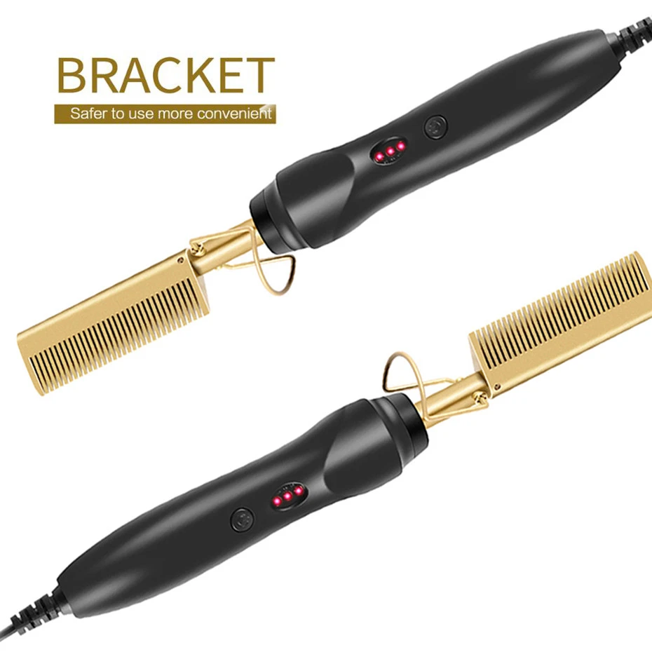 

2 in 1 Hot Comb Hair Straightener Electric Hair Straightener Wet and Dry Hair Straightener Flat Iron Hair Straightener